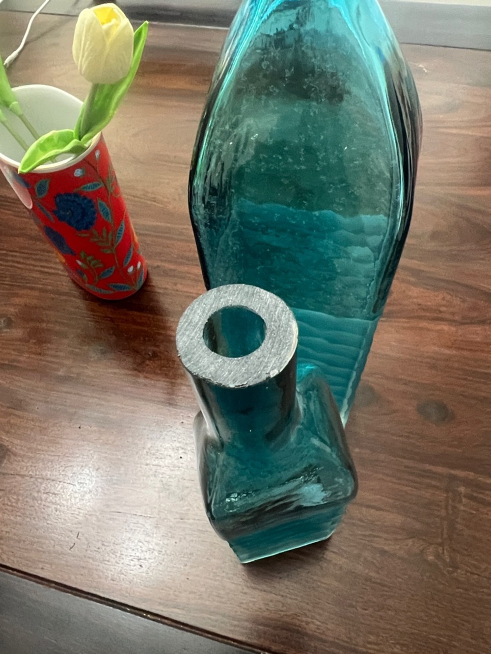 The Uttermost Annabella Teal Blue Textured (2 piece set) Glass Bottles Accents - Picture 10 of 10